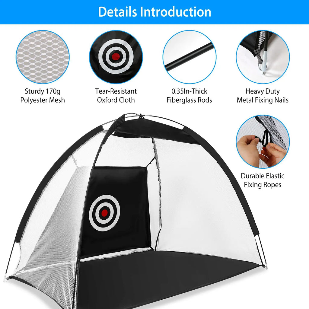 Golf Training Aids Net with Target Cloth Carry Bag Indoor Outdoor Driving Hitting Practice Nets for Beginner Advanced Golfers Campingessentials