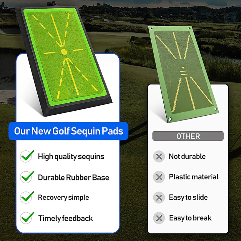 Compact Golf Training Mat with Instant Swing Feedback, 12"X17" Durable Synthetic Turf Training Aid for Adults, Indoor & Outdoor Practice Gear with Feedback Tool