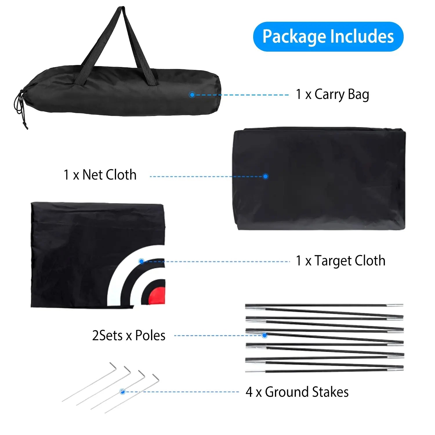 Golf Training Aids Net with Target Cloth Carry Bag Indoor Outdoor Driving Hitting Practice Nets for Beginner Advanced Golfers Campingessentials