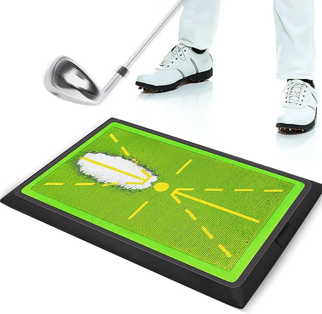 Compact Golf Training Mat with Instant Swing Feedback, 12"X17" Durable Synthetic Turf Training Aid for Adults, Indoor & Outdoor Practice Gear with Feedback Tool