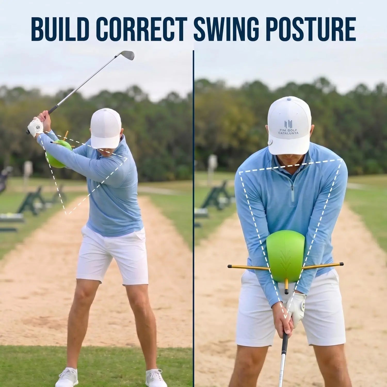 Golf Swing Training Aid Ball with Arm Connection Trainer - Enhances Grip, Posture, Swing Control - Portable Practice Gear for Beginners & Enthusiasts