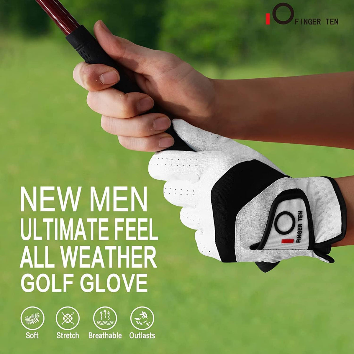 Golf Gloves, Five Pack with All-Weather Grip