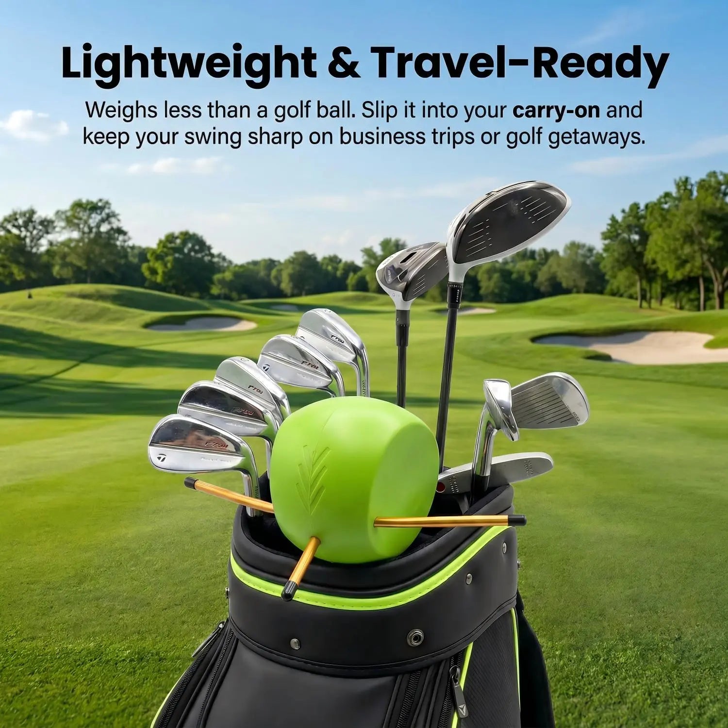 Golf Swing Training Aid Ball with Arm Connection Trainer - Enhances Grip, Posture, Swing Control - Portable Practice Gear for Beginners & Enthusiasts