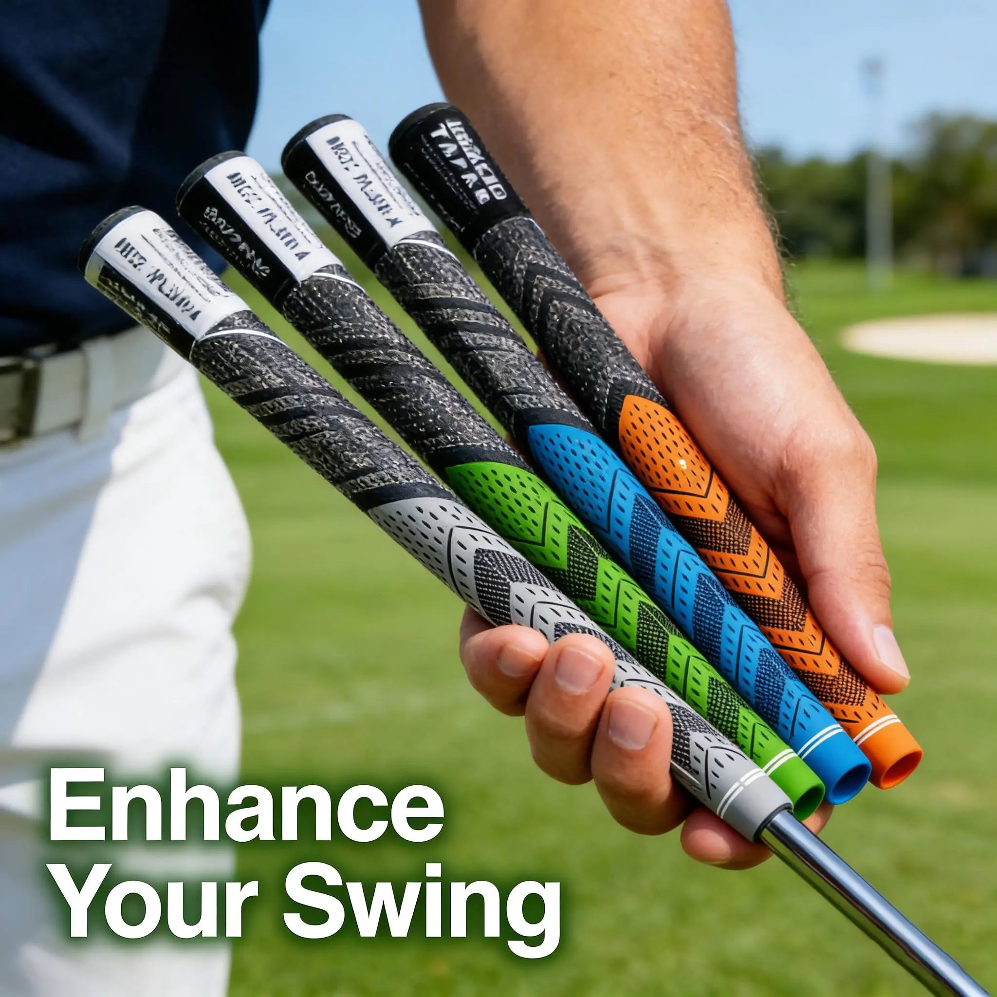 13Pcs/Set Natural Rubber Enhanced Grip with Durable Anti-Slip Design, Professional Golf Club Grip for Men & Women Standard Mid-Size Golf Club Grip Set New Jumbo Golf Grip Golf Hybrid Set Swag Waterproof Golf Head Covers, Golf Equipment, Supplemental Golf,