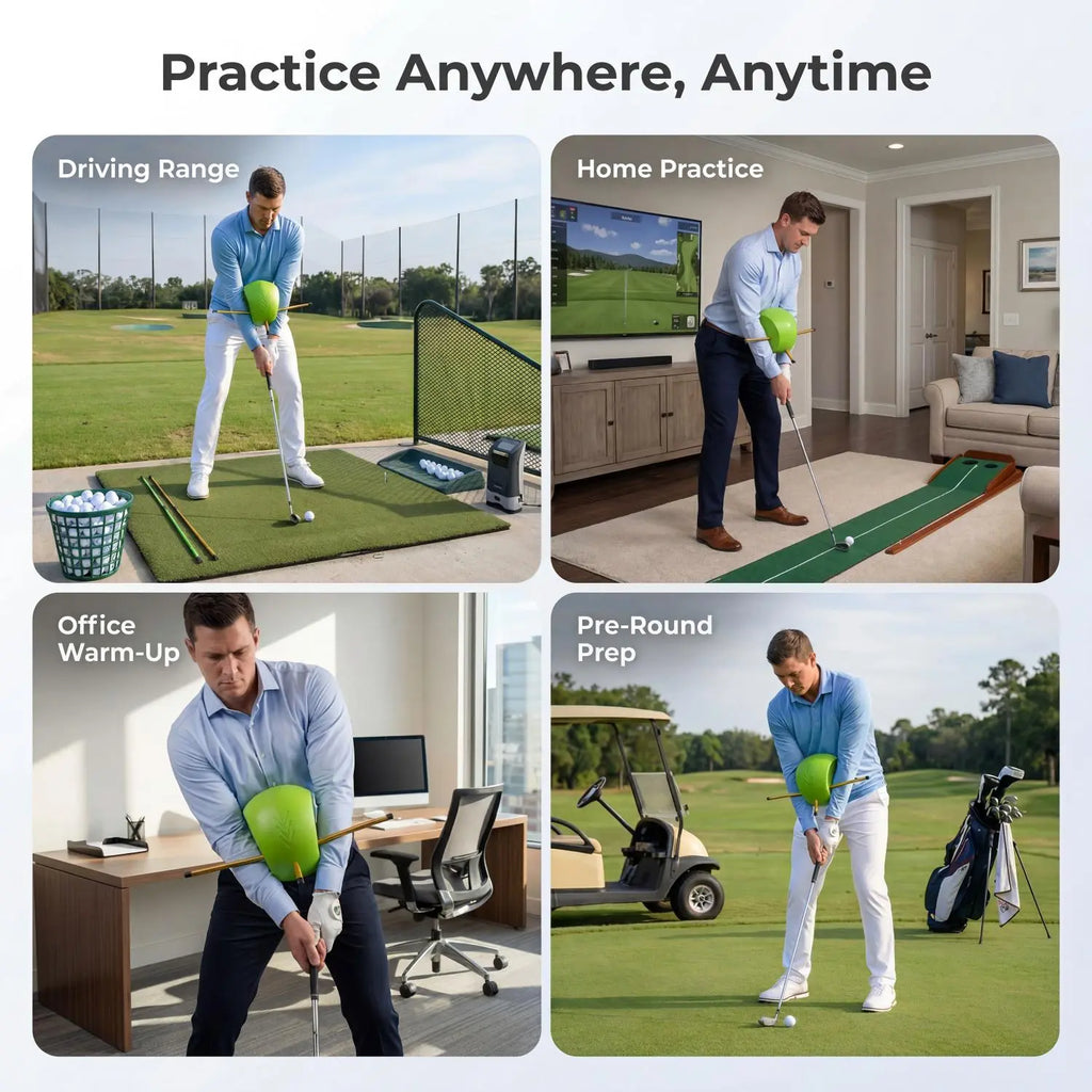 Golf Swing Training Aid Ball with Arm Connection Trainer - Enhances Grip, Posture, Swing Control - Portable Practice Gear for Beginners & Enthusiasts