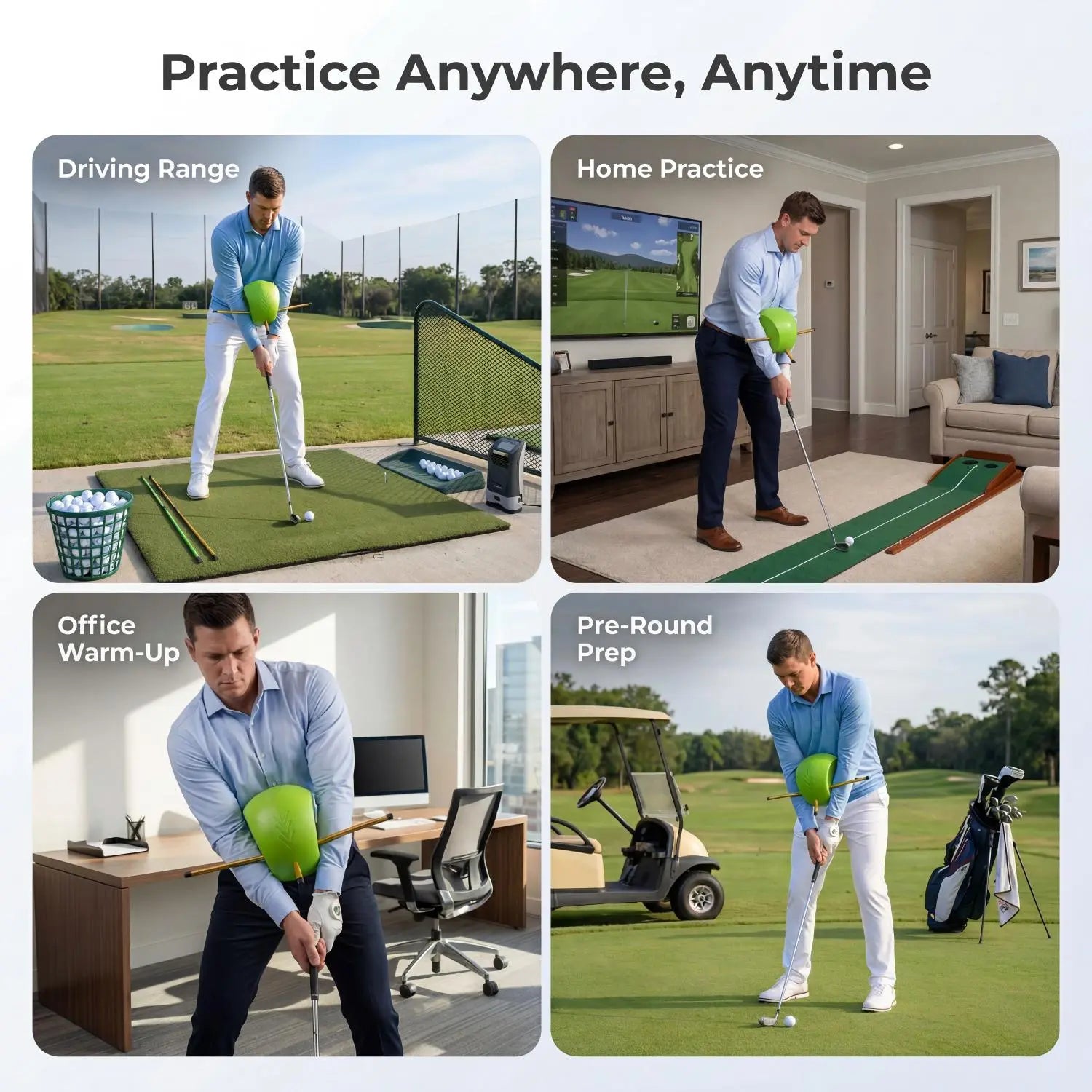Golf Swing Training Aid Ball with Arm Connection Trainer - Enhances Grip, Posture, Swing Control - Portable Practice Gear for Beginners & Enthusiasts