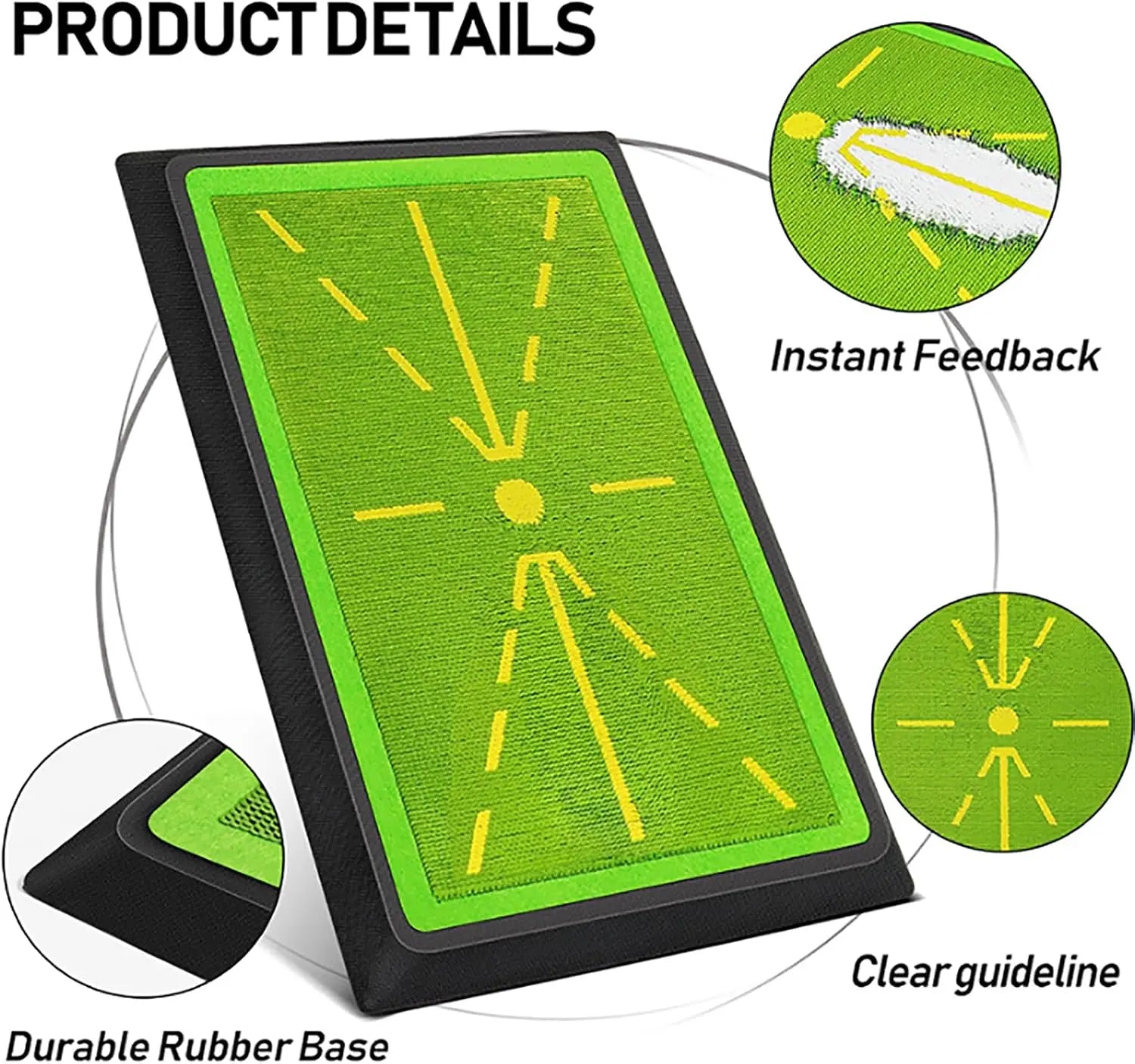 Compact Golf Training Mat with Instant Swing Feedback, 12"X17" Durable Synthetic Turf Training Aid for Adults, Indoor & Outdoor Practice Gear with Feedback Tool