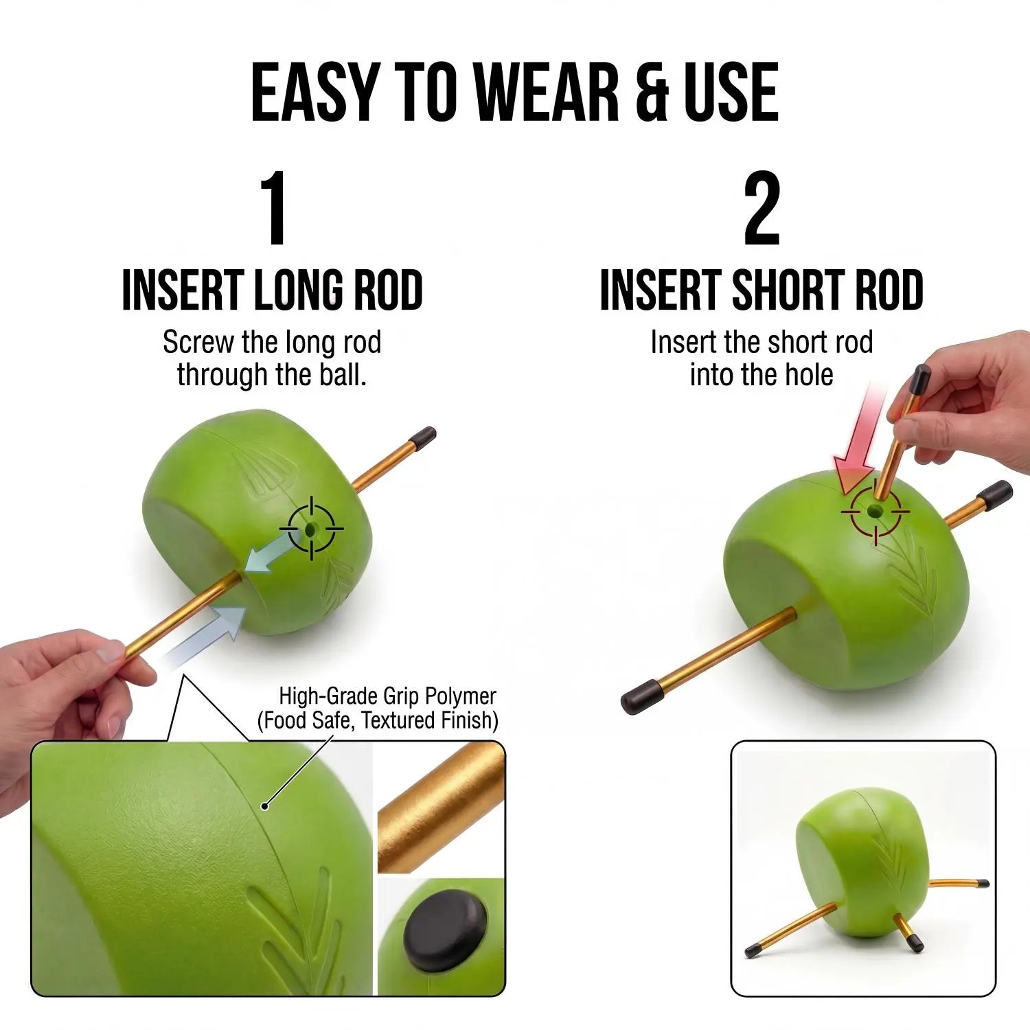 Golf Swing Training Aid Ball with Arm Connection Trainer - Enhances Grip, Posture, Swing Control - Portable Practice Gear for Beginners & Enthusiasts