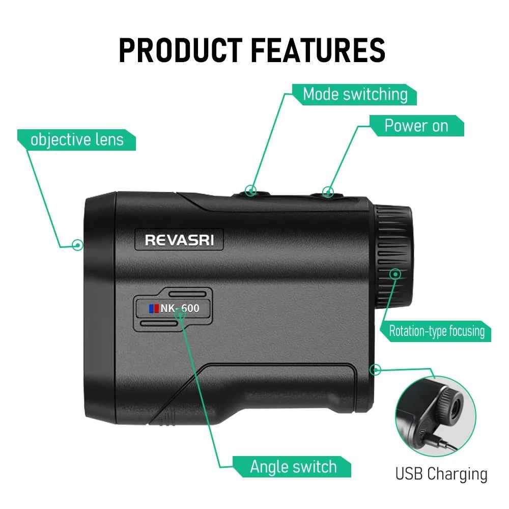 REVASRI - Laser Golf Rangefinder - 1000Y - with Slope and Pin Lock Vibration