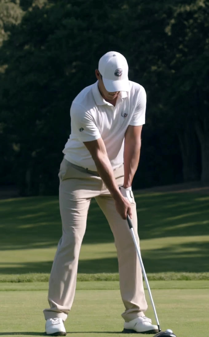 Golfer driving from the tee